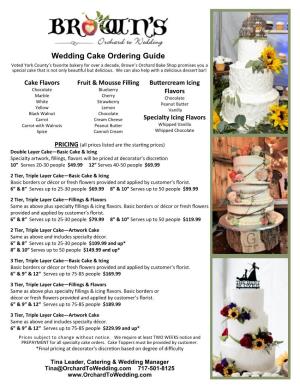 Wedding Cake Ordering Guide