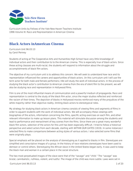 Black Actors Inamerican Cinema
