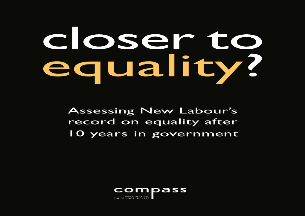 Assessing New Labour's Record on Equality After 10 Years in Government
