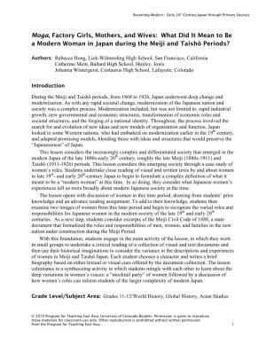 What Did It Mean to Be a Modern Woman in Japan During the Meiji and Taishō Periods?