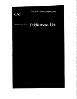 Publications List, January-June 1985
