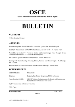 Osce Bulletin