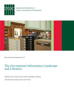 The Government Information Landscape and Libraries