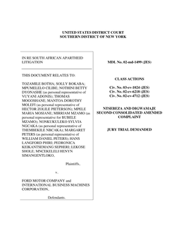 Proposed Second Consolidated Amended Complaint