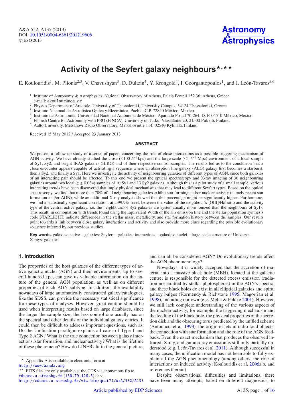 Activity of the Seyfert Galaxy Neighbours⋆⋆⋆