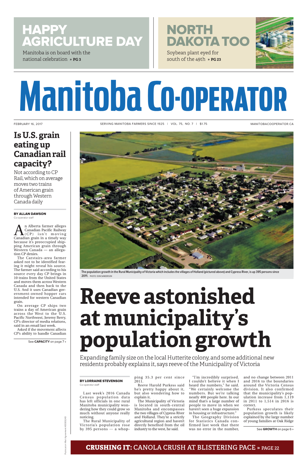 Reeve Astonished at Municipality's Population Growth