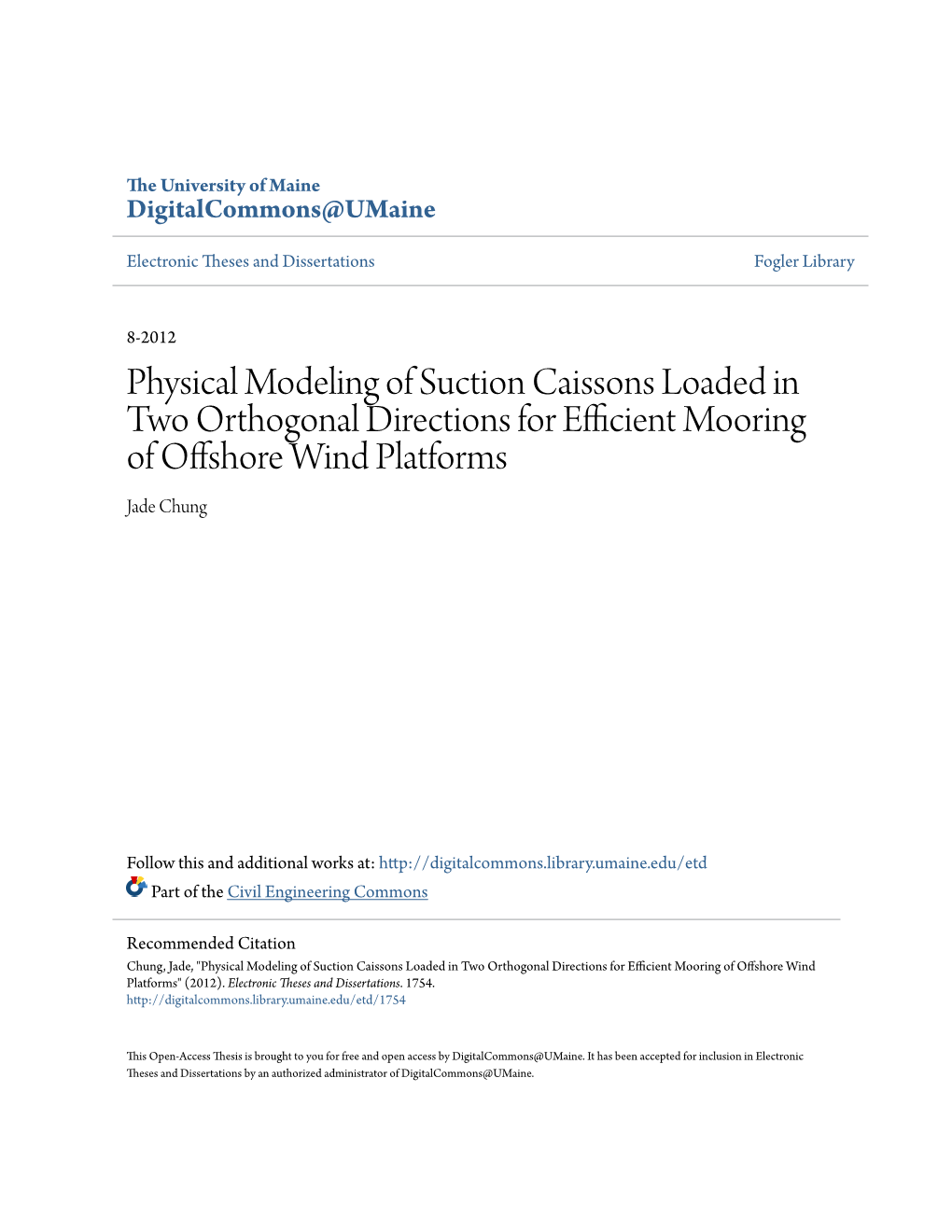 Physical Modeling of Suction Caissons Loaded in Two Orthogonal ...