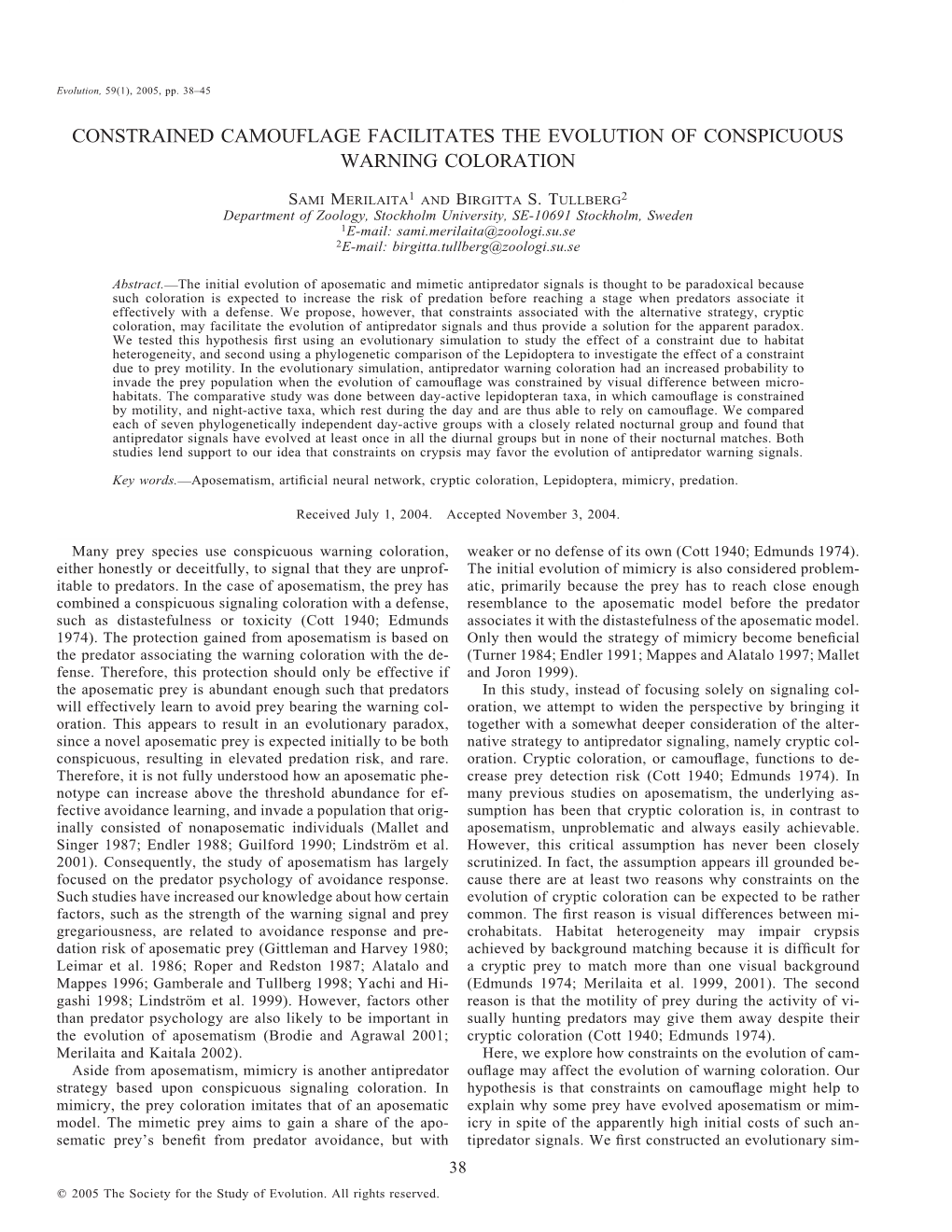 Constrained Camouflage Facilitates the Evolution of Conspicuous Warning Coloration