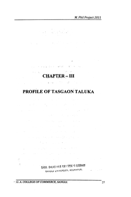 Chapter-Iii Profile of Tasgaon Taluk A