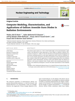 Computer Modeling, Characterization, and Applications of Gallium Arsenide Gunn Diodes in Radiation Environments