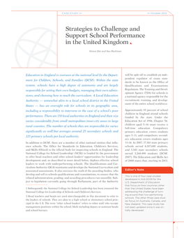Strategies to Challenge and Support School Performance in the United Kingdom