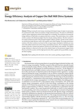 Energy Efficiency Analysis of Copper Ore Ball Mill Drive Systems