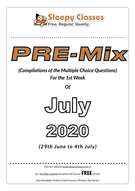 PRE-Mix 1St Week July 2020