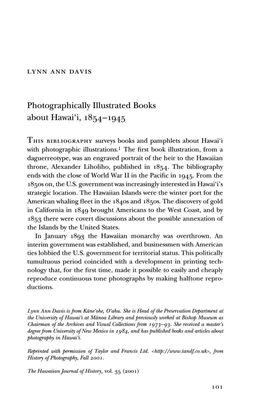 Photographically Illustrated Books About Hawai'i, 1854-1945