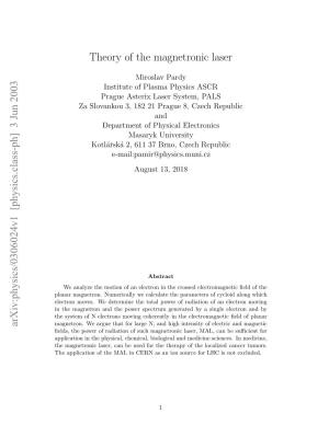 Theory of the Magnetronic Laser