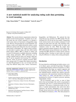 A New Statistical Model for Analyzing Rating Scale Data Pertaining to Word Meaning