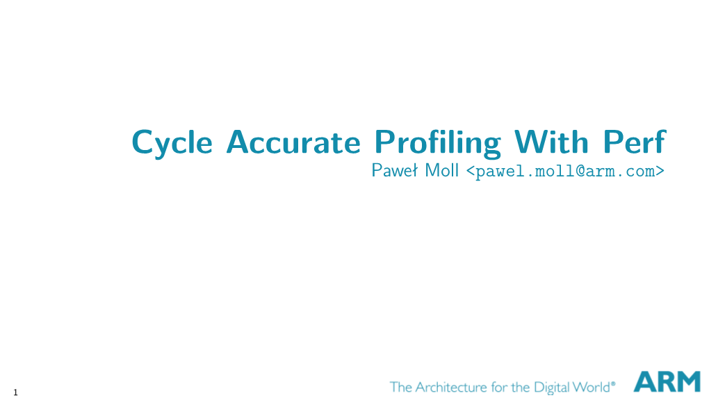 Cycle Accurate Profiling with Perf