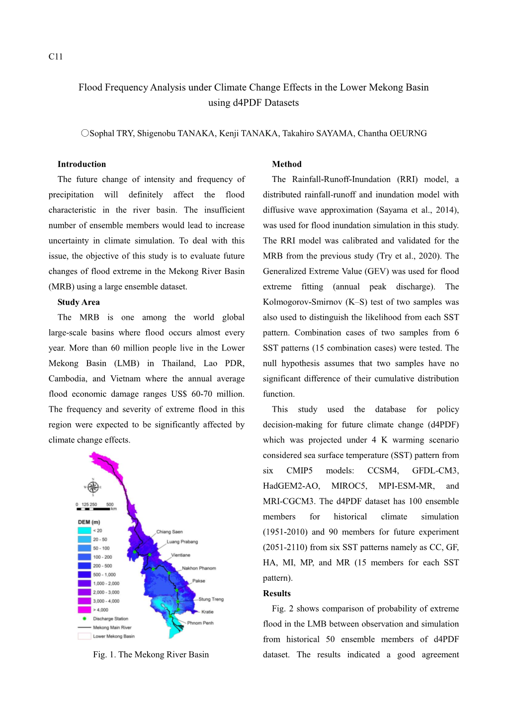 Flood Frequency Analysis Under Climate Change Effects in the Lower Mekong Basin Using D4pdf Datasets