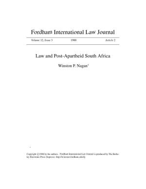 Law and Post-Apartheid South Africa