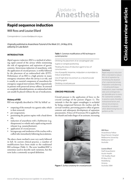 Rapid Sequence Induction Will Ross and Louise Ellard