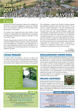 Bulletin Municipal De MAYRAN