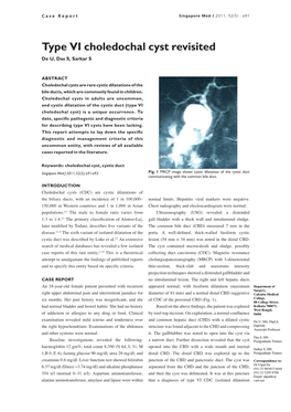 Type VI Choledochal Cyst Revisited De U, Das S, Sarkar S