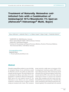 Treatment of Naturally Notoedres Cati-Infested Cats with A