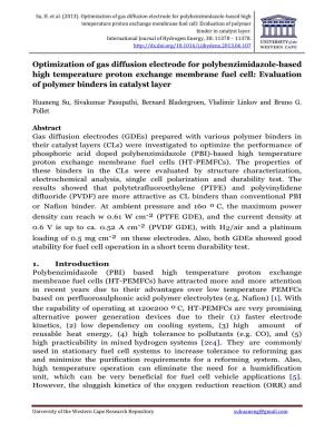 Optimization of Gas Diffusion Electrode for Polybenzimidazole