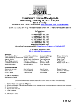 Curriculum Committee Agenda 1 of 52