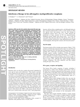 Interferon-Α Therapy in Bcr-Abl-Negative Myeloproliferative Neoplasms