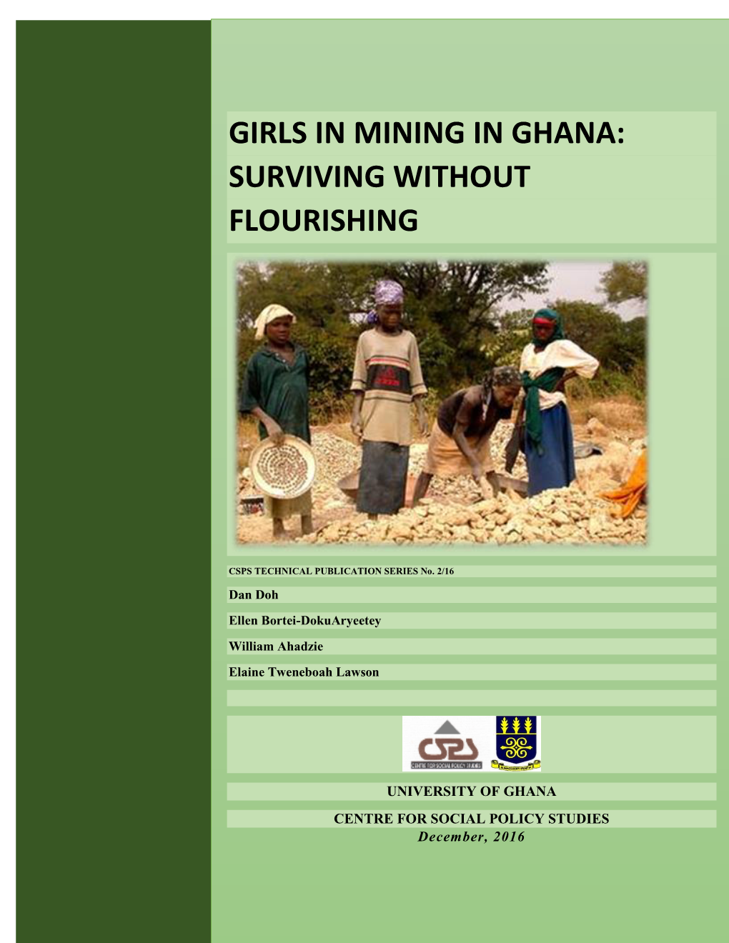Girls in Mining in Ghana: Surviving Without Flourishing
