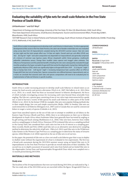 Evaluating the Suitability of Fyke Nets for Small-Scale Fisheries in the Free State Province of South Africa