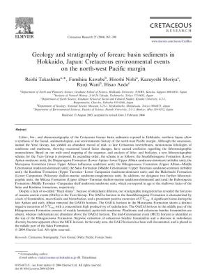 Geology and Stratigraphy of Forearc Basin Sediments in Hokkaido, Japan: Cretaceous Environmental Events on the North-West Paciﬁc Margin