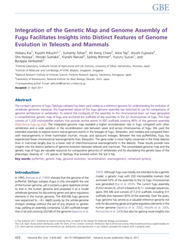 Integration of the Genetic Map and Genome Assembly of Fugu Facilitates Insights Into Distinct Features of Genome Evolution in Teleosts and Mammals