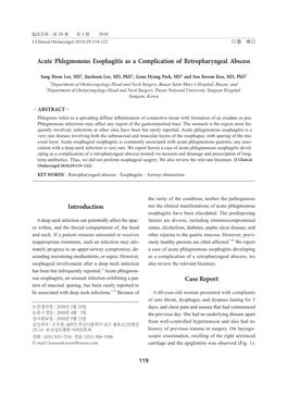 Acute Phlegmonous Esophagitis As a Complication of Retropharyngeal Abscess