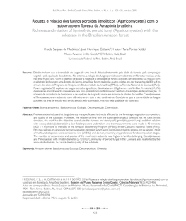 Riqueza E Relação Dos Fungos Poroides Lignolíticos