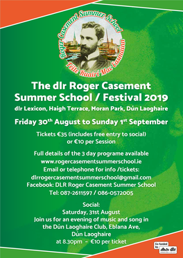 The Dlr Roger Casement Summer School / Festival 2019