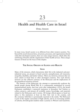 Health and Health Care in Israel Ofra Anson