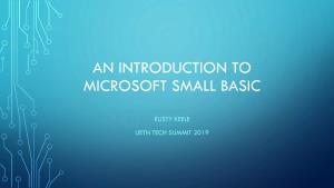An Introduction to Microsoft Small Basic