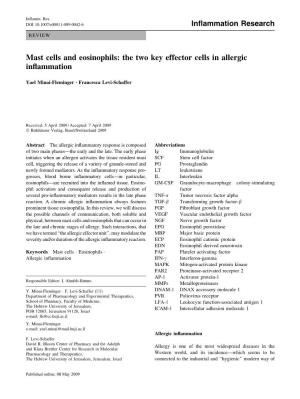 Mast Cells and Eosinophils: the Two Key Effector Cells in Allergic Inﬂammation