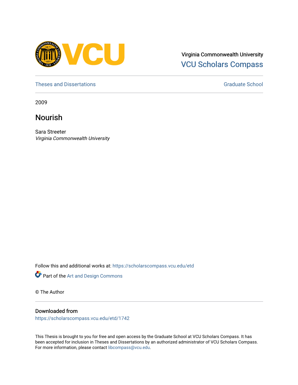 VCU Scholars Compass Nourish