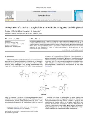 Detosylation of 3-Amino-1-Tosylindole-2-Carbonitriles Using DBU and Thiophenol