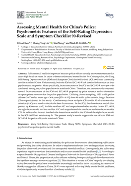 Assessing Mental Health for China's Police: Psychometric Features of the Self-Rating Depression Scale and Symptom Checklist 90