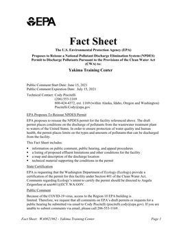 NPDES Permit Fact Sheet