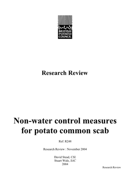 Non-Water Control Measures for Potato Common Scab