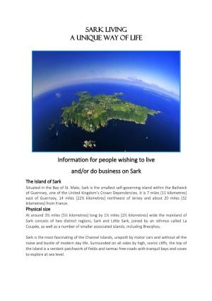 SARK LIVING a UNIQUE WAY of LIFE Information for People Wishing