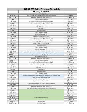 NASA TV Schedule for Web (Week of 6-22-2020).Xlsx