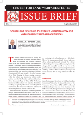 Changes and Reforms in the People's Liberation Army And