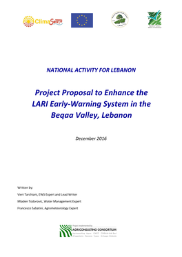 Project Proposal to Enhance the LARI Early-Warning System in the Beqaa Valley, Lebanon