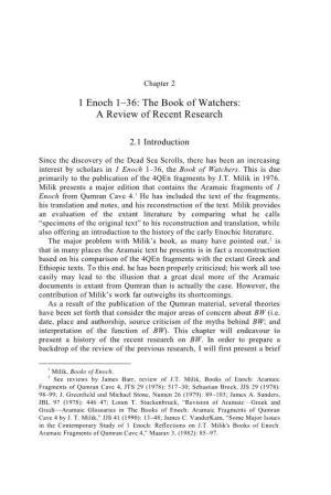 1 Enoch 1–36: the Book of Watchers: a Review of Recent Research